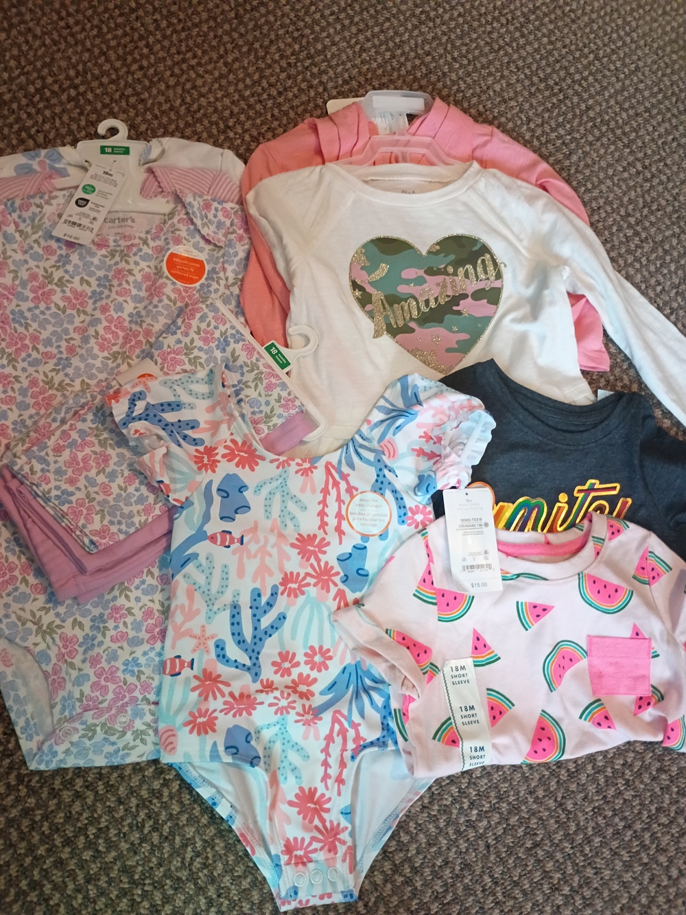 Girls 18 Month Pink & Multicolor  Mix Outfit BUNDLE